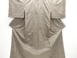 横段に花模様織り出し本場泥大島紬着物(9マルキ)